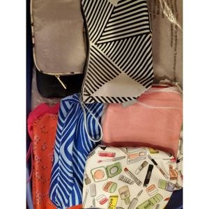 Lot Of 10 Estee Lauder Clinique Lancome Makeup Bags